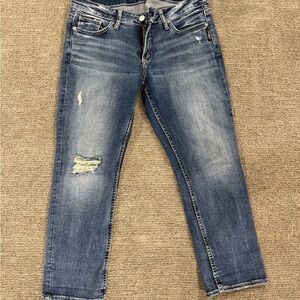 Silver Jeans Women's Cropped Blue Denim